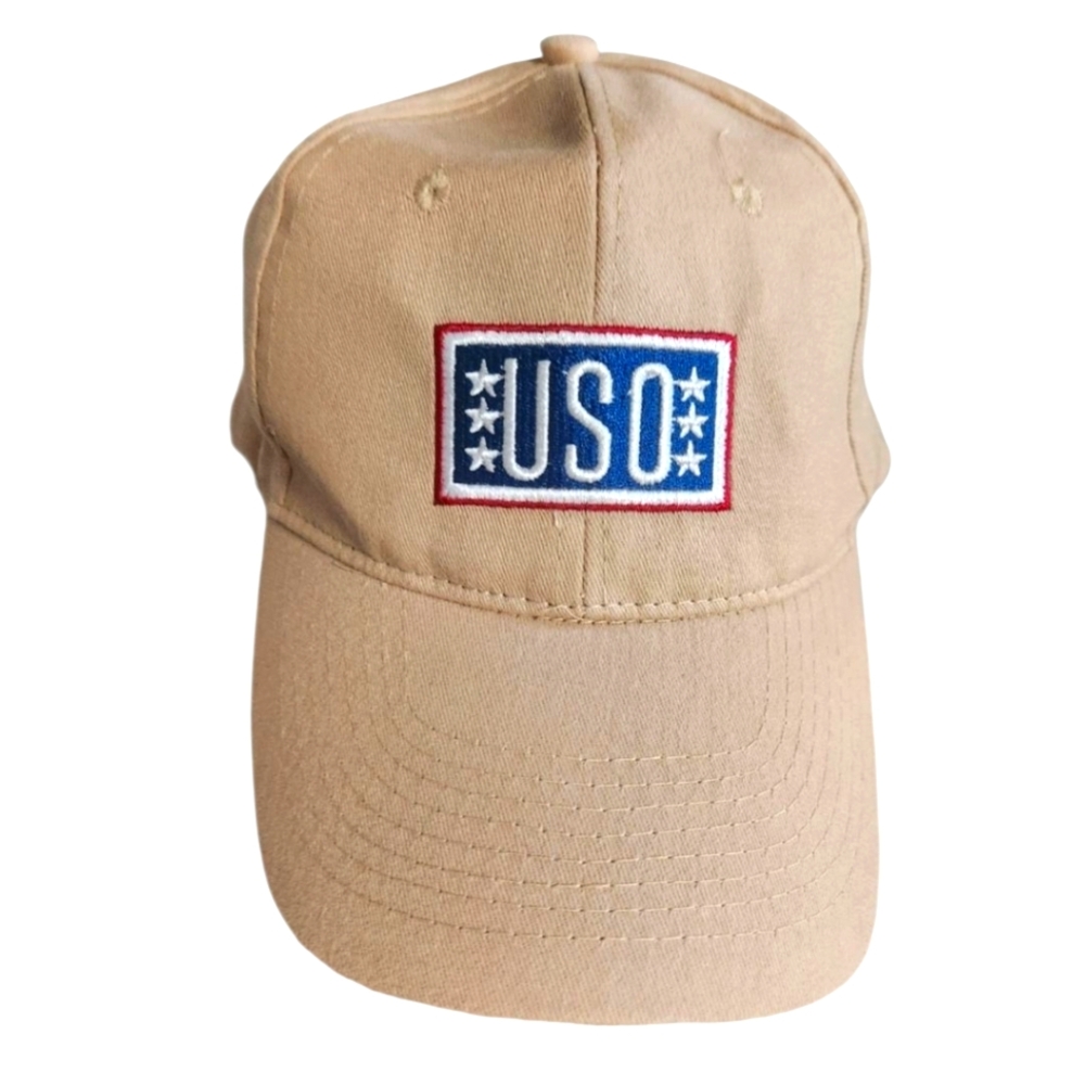 USO Tan Baseball Cap, New Without Tag